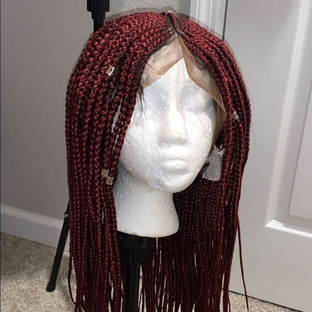 Burgundy/1b Braided wig
